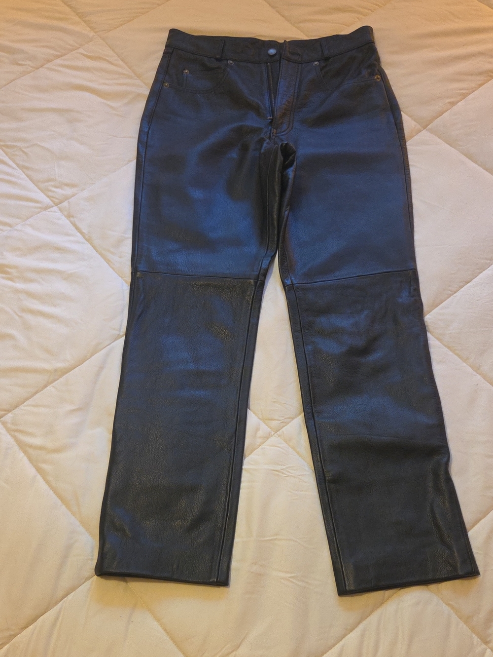 Mens Wilson Black Leather Pants